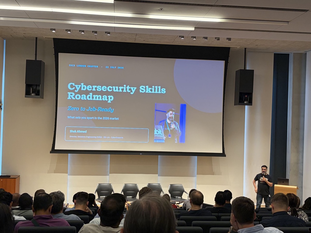 Shakel Ahmed presenting Cybersecurity Skills Roadmap at the FCA for the ISC2 London Chapter